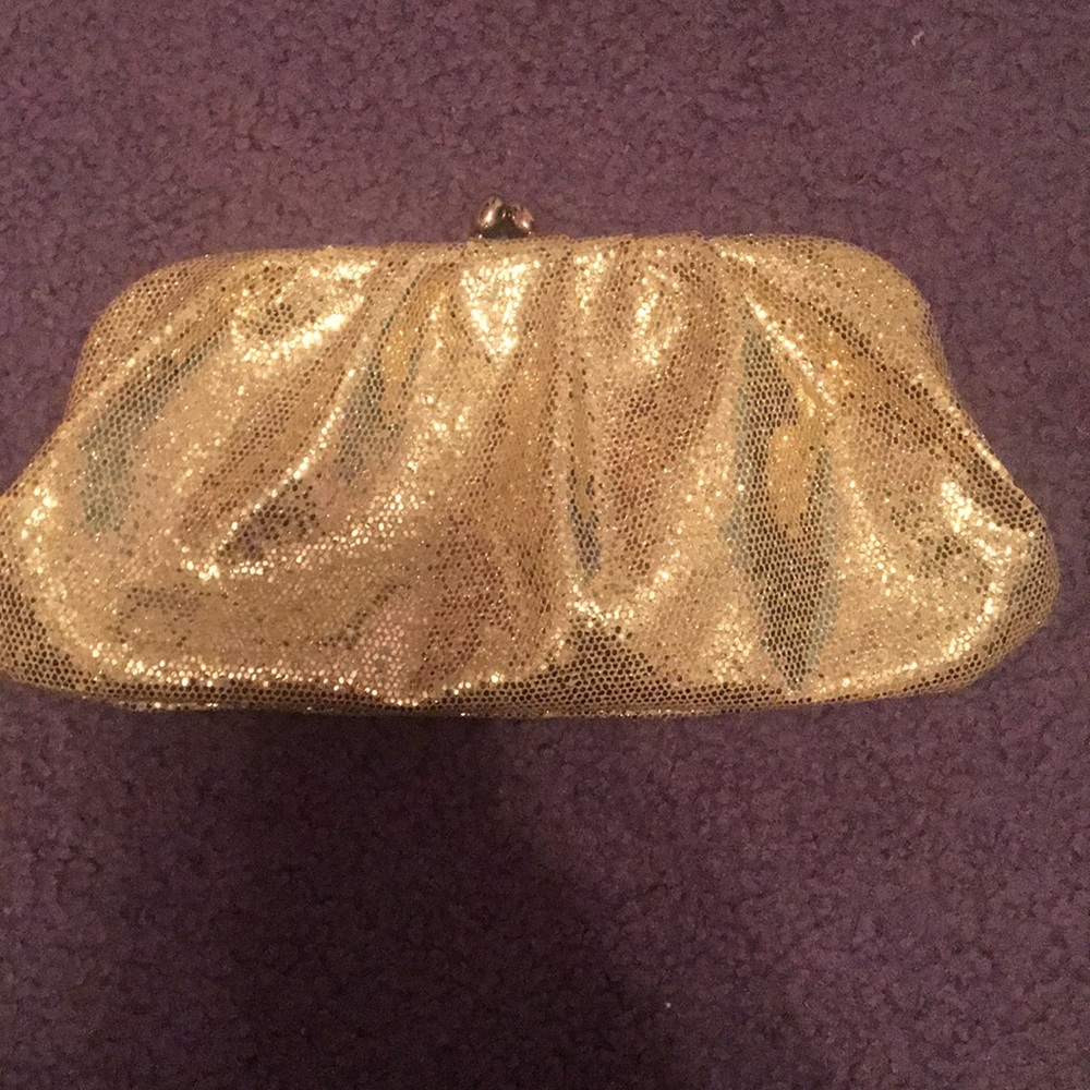 Gold glitter clutch purse